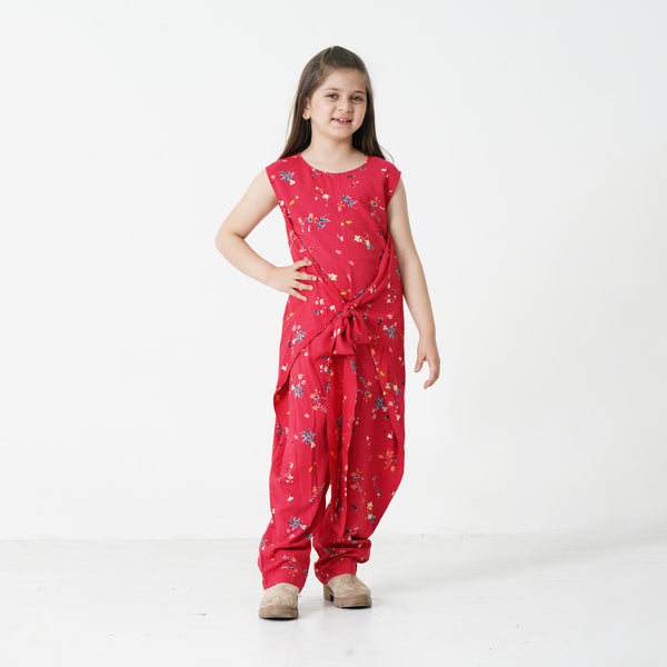 Red Printed Dungaree